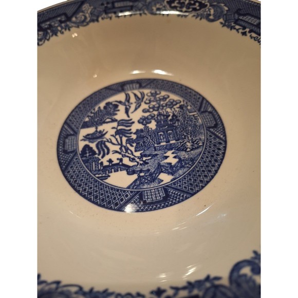 2 Blue Willow Bowls, Vegetable Bowl, Blue & White, Serving Bowl Homer Laughlin - Picture 3 of 7